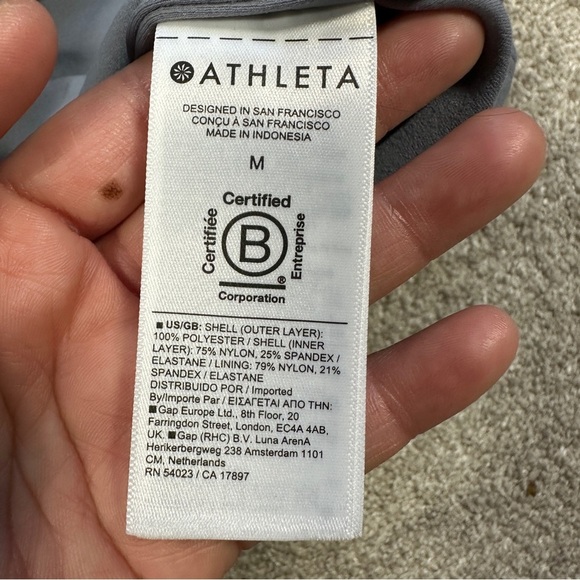 Athleta Wayfarer Bomber Jacket Full Zip Longsleeve Travel in Coastline Blue M - Picture 10 of 13